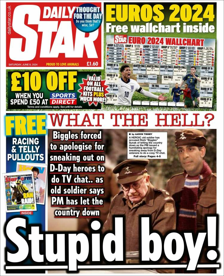 Portada de Daily Star (Reino Unido)