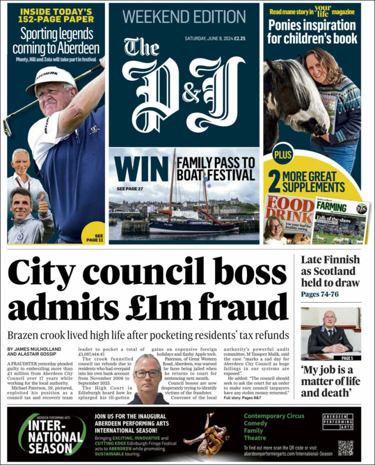 Portada de The Press and Journal (Reino Unido)