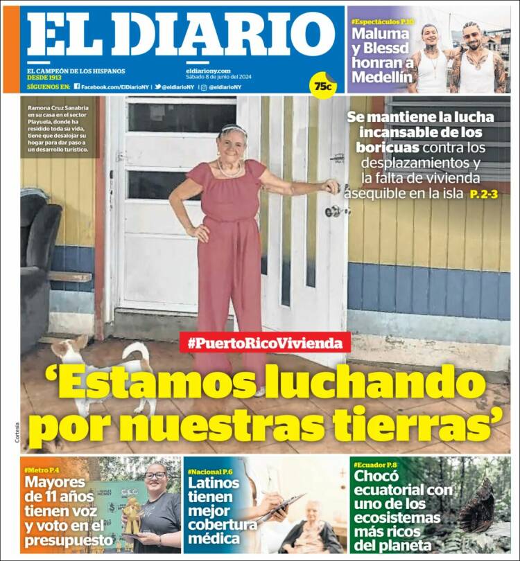 Portada de El Diario NY (USA)