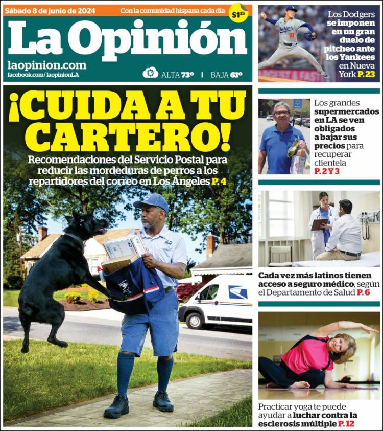 Portada de La Opinión (USA)