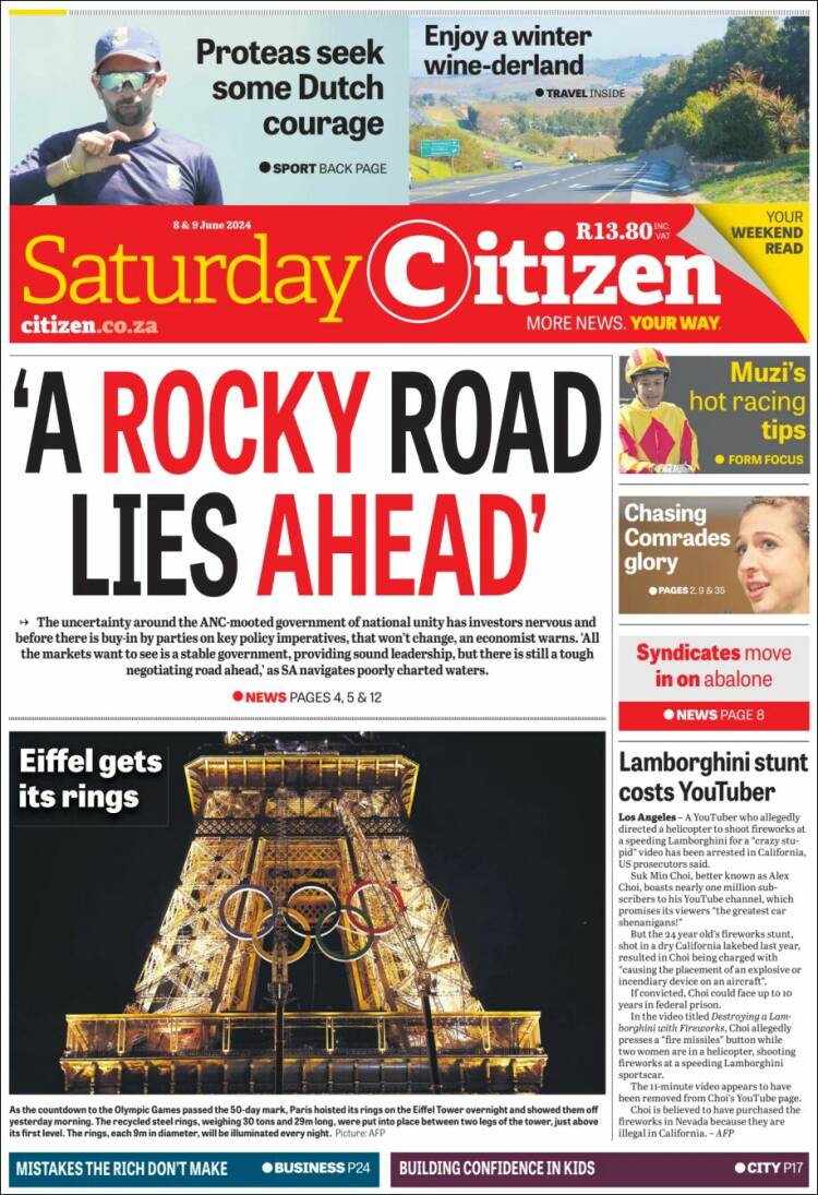 Portada de The Citizen (Sud&aacute;frica)