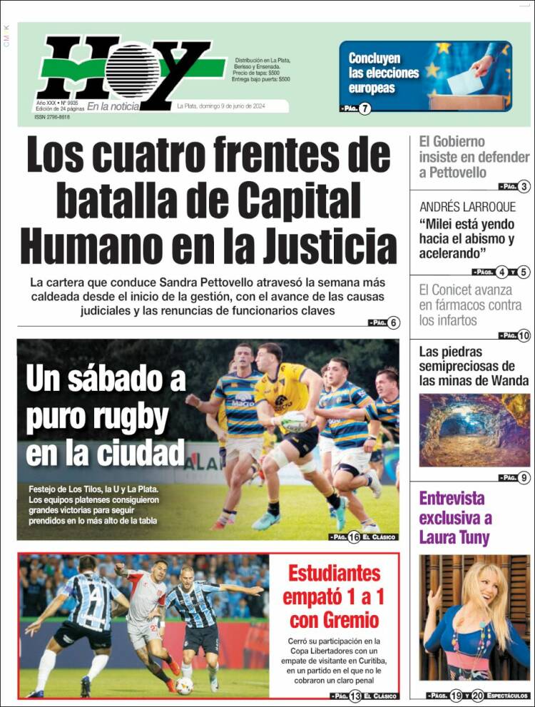 Portada de Diario Hoy (Argentina)