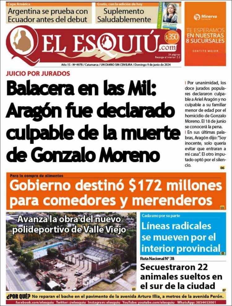 Portada de El Esquiu (Argentina)