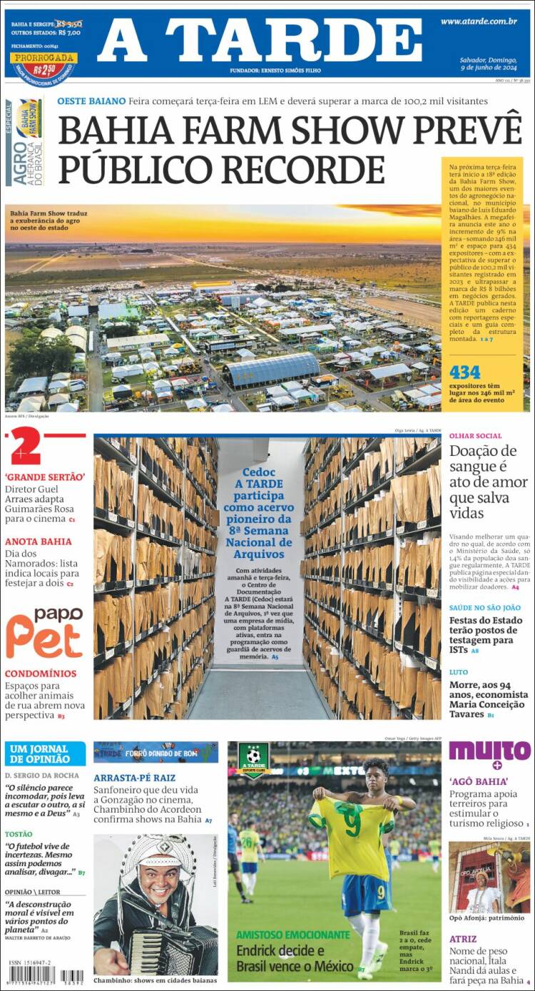 Portada de Diário A Tarde (Brasil)