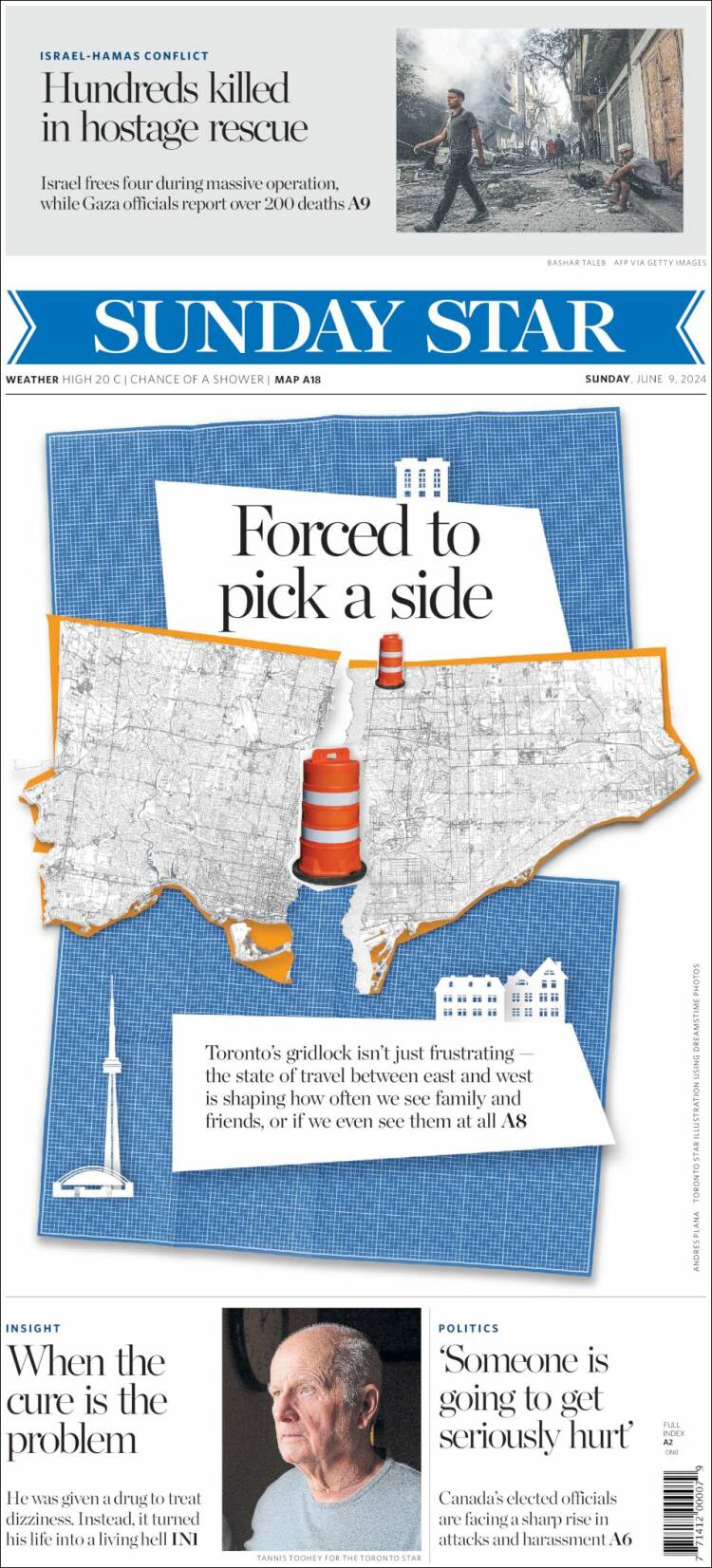 Portada de The Toronto Star (Canad&aacute;)