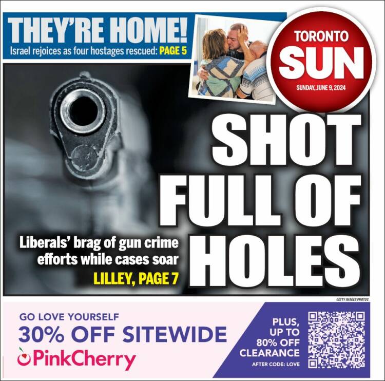 Portada de The Toronto Sun (Canad&aacute;)