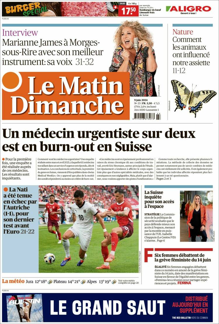 Portada de Le Matin (Suiza)