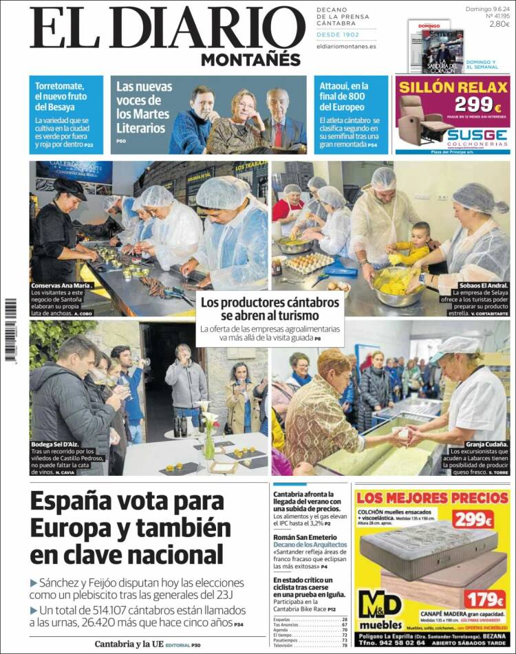 Portada de El Diario Montañés (Espa&ntilde;a)