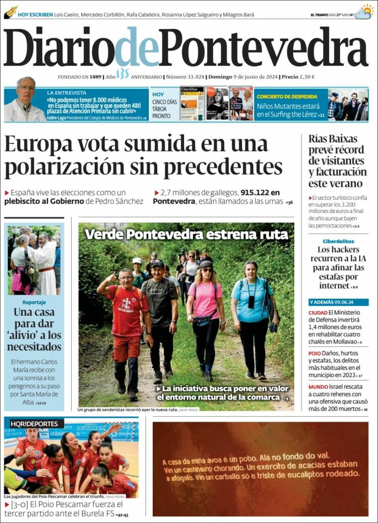 Portada de Diario de Pontevedra (Espa&ntilde;a)