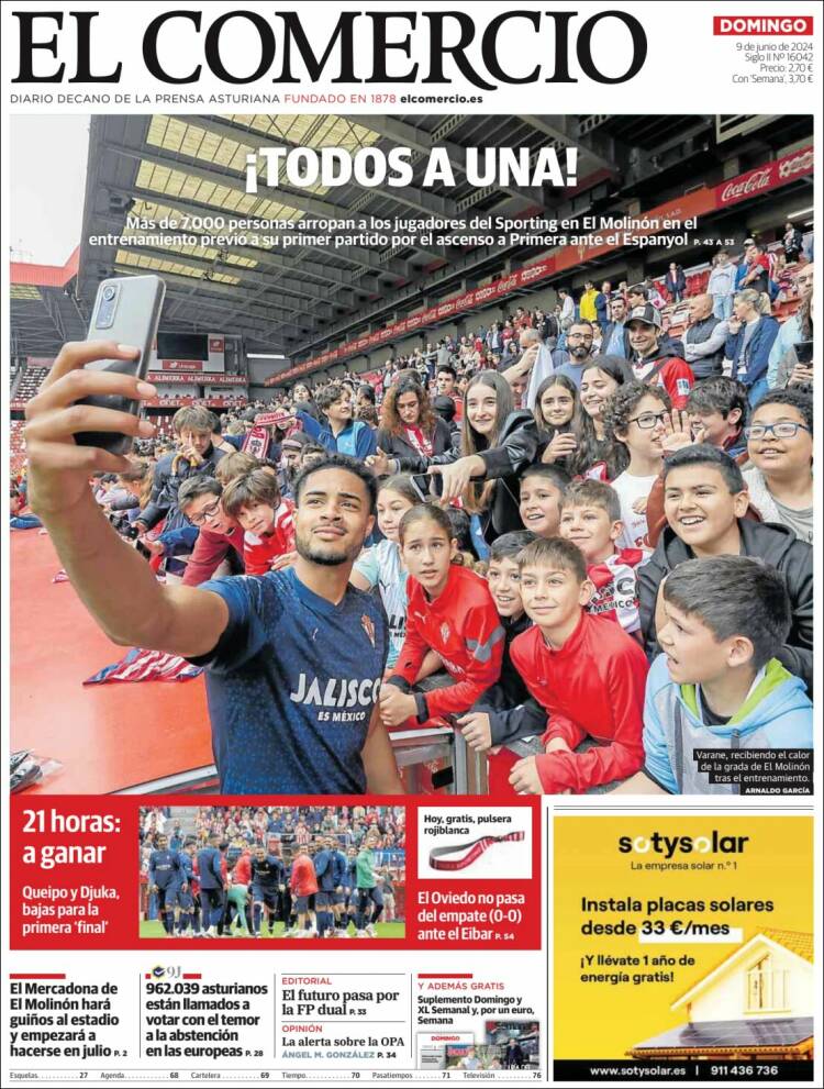 Portada de El Comercio - Gijón (Espa&ntilde;a)