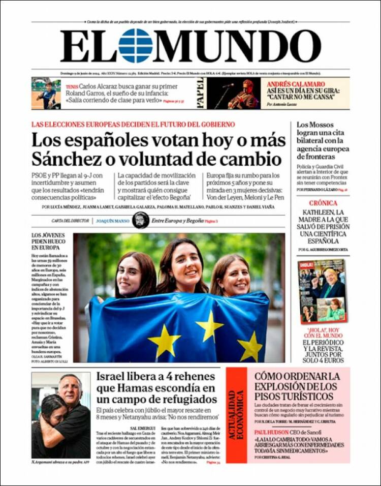 Portada de El Mundo (España)