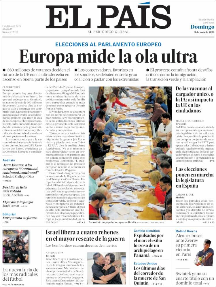 Portada de El País (Espa&ntilde;a)