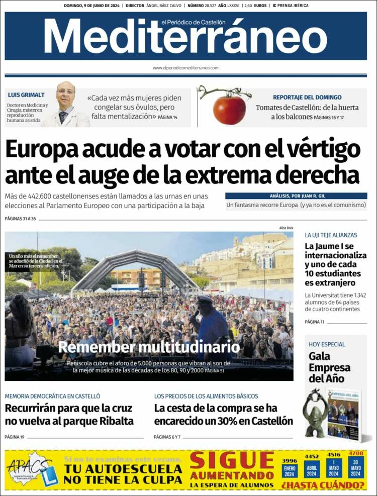 Portada de El Periódico Mediterraneo (Espa&ntilde;a)