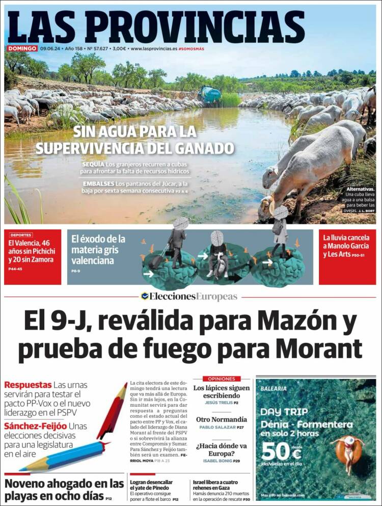 Portada de Las Provincias (Espa&ntilde;a)