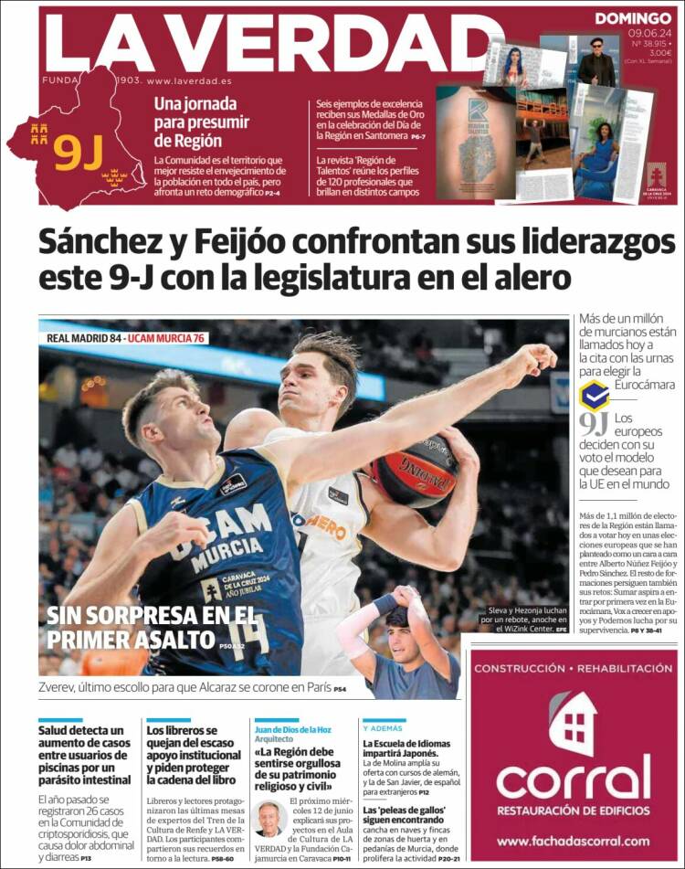 Portada de La Verdad de Murcia (Espa&ntilde;a)