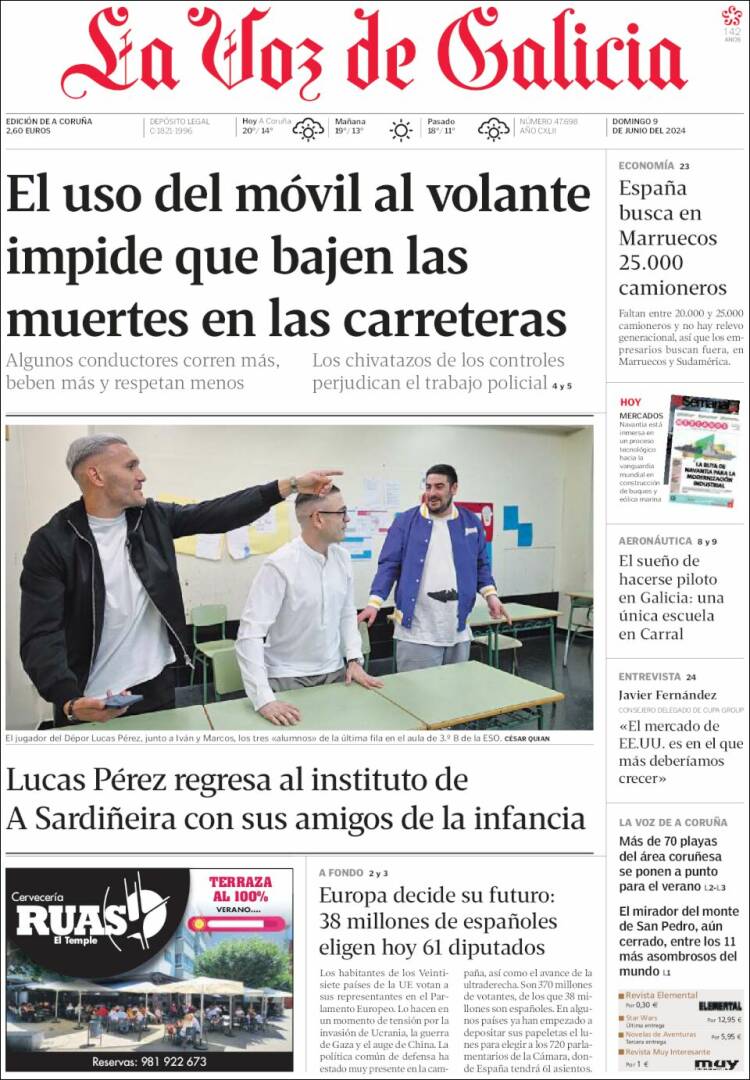 Portada de La Voz de Galicia (Espa&ntilde;a)