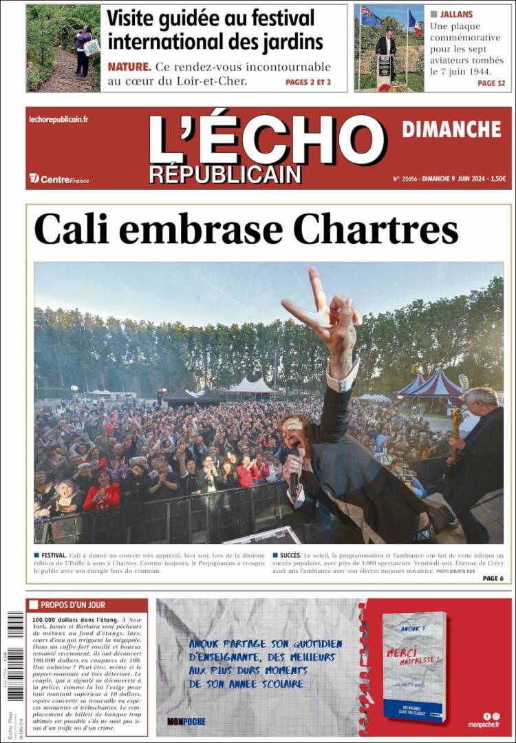 Portada de L'Echo Républicain (Francia)