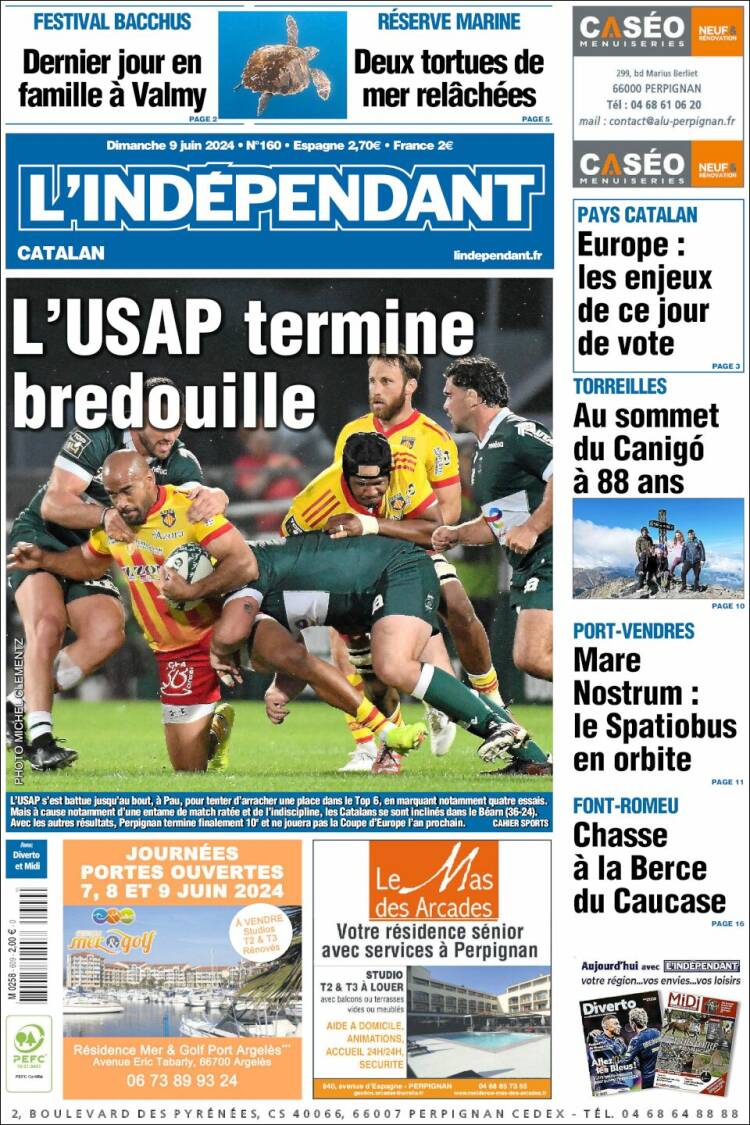 Portada de Le Indépendant (Francia)