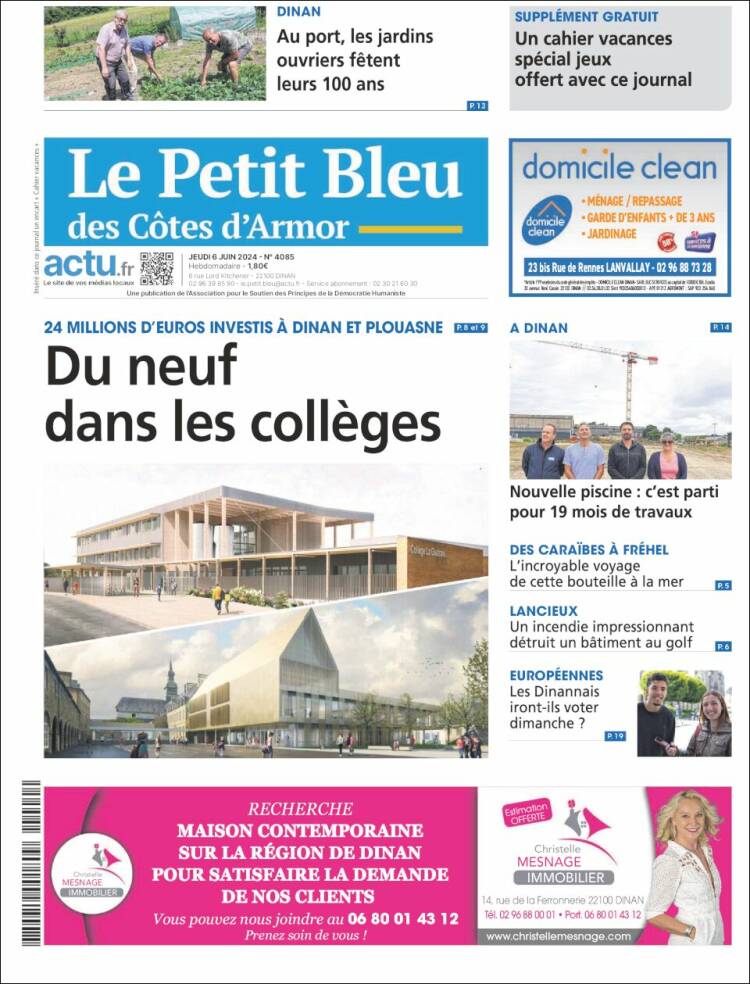 Portada de Le Petit Bleu (Francia)