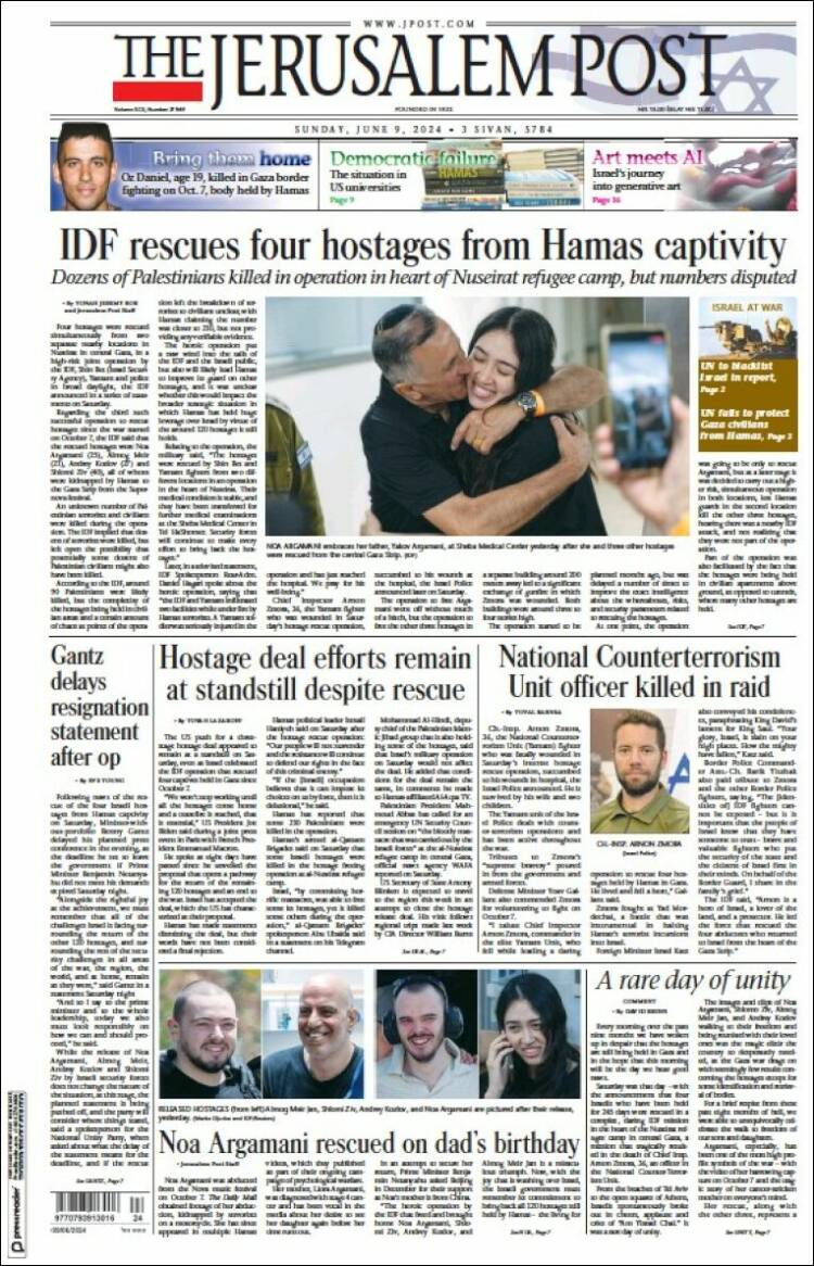 Portada de The Jerusalem Post (Israel)