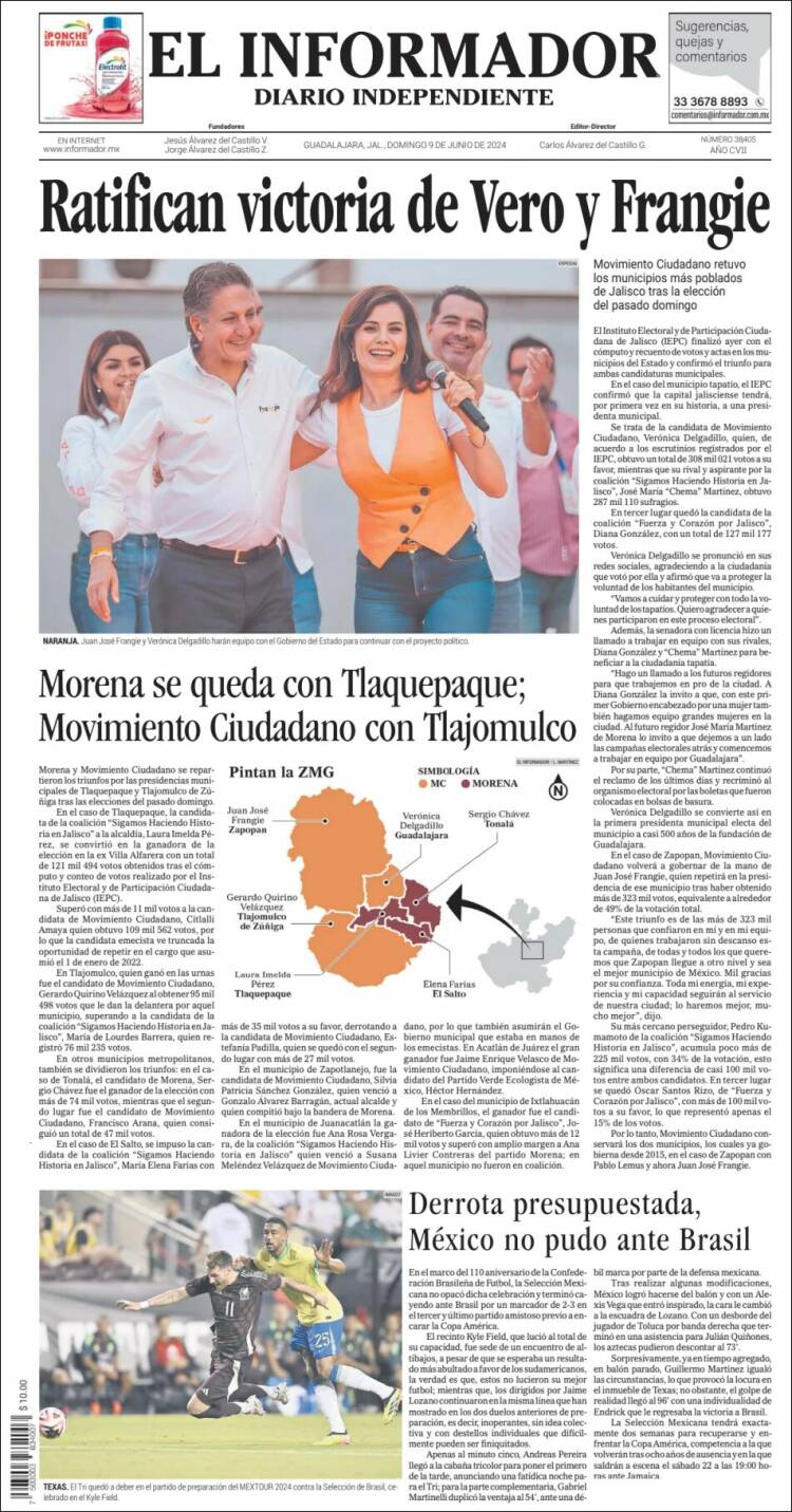 Portada de El Informador (M&eacute;xico)