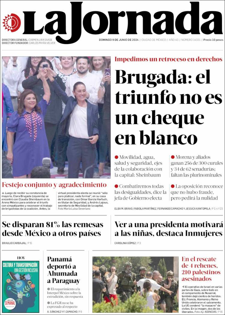 Portada de La Jornada (M&eacute;xico)