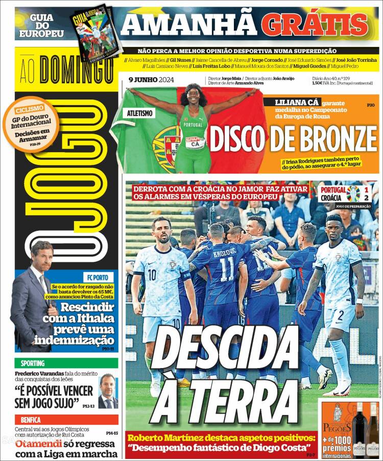Portada de O Jogo (Portugal)