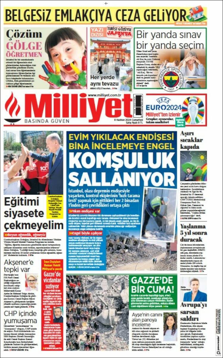 Portada de Milliyet (Turqu&iacute;a)