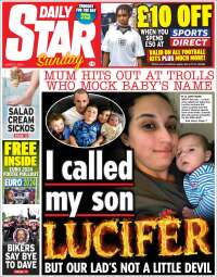 Portada de Daily Star (Reino Unido)