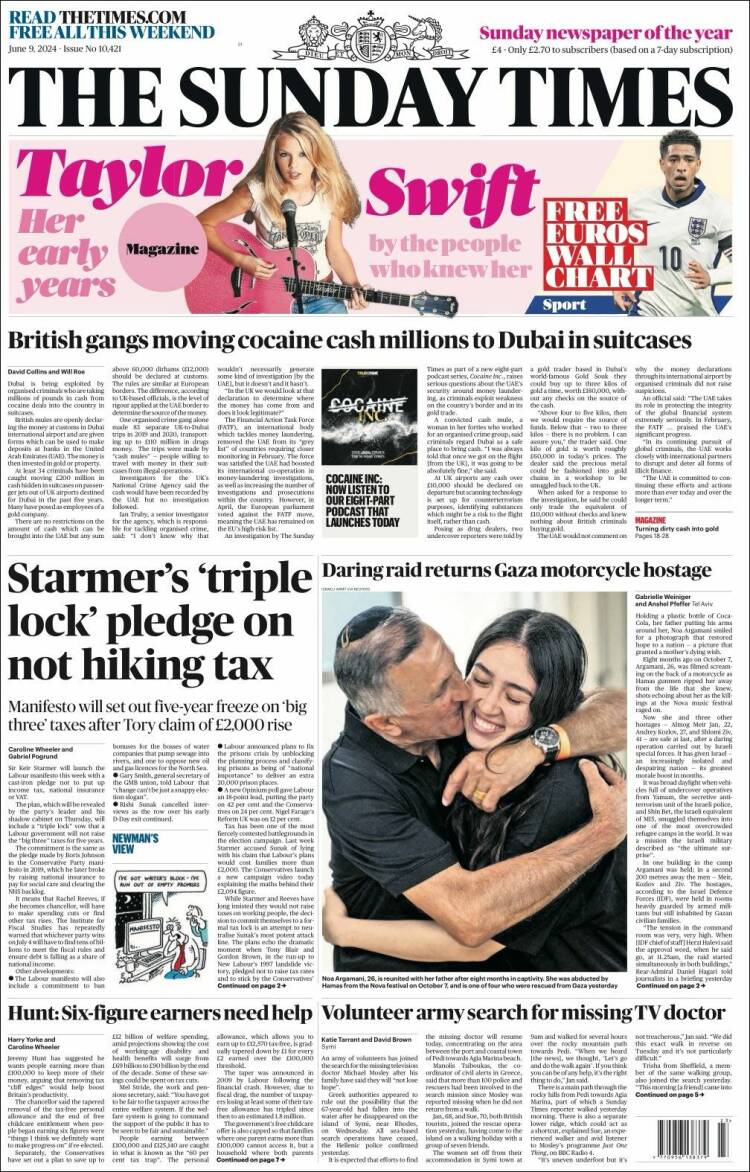 Portada de The Times (Reino Unido)