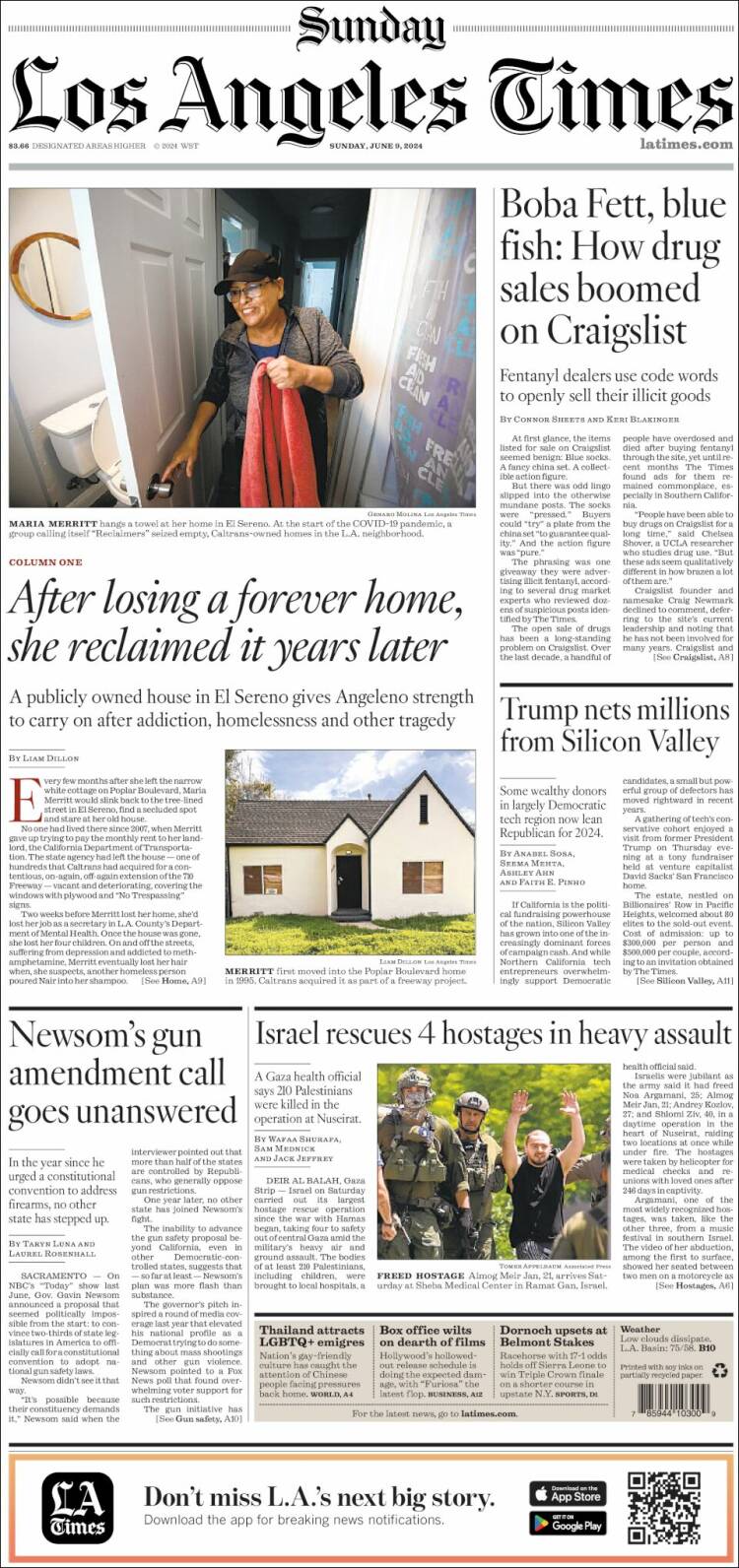 Portada de Los Angeles Times (USA)