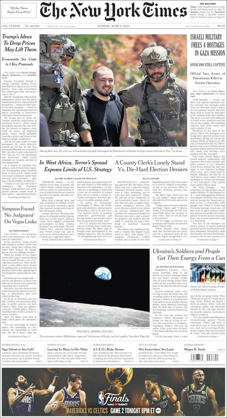 Portada de New York Times (USA)