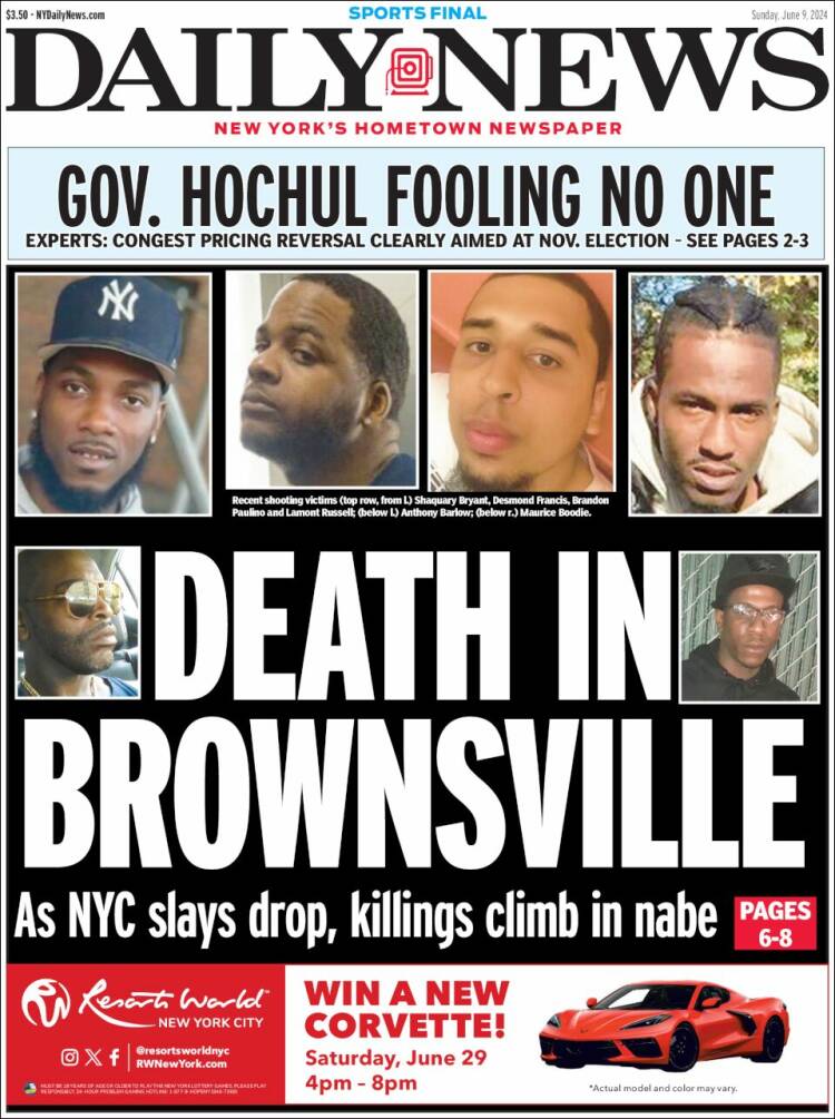 Portada de Daily News - New York (USA)