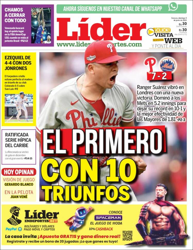 Portada de Lider en deportes (Venezuela)