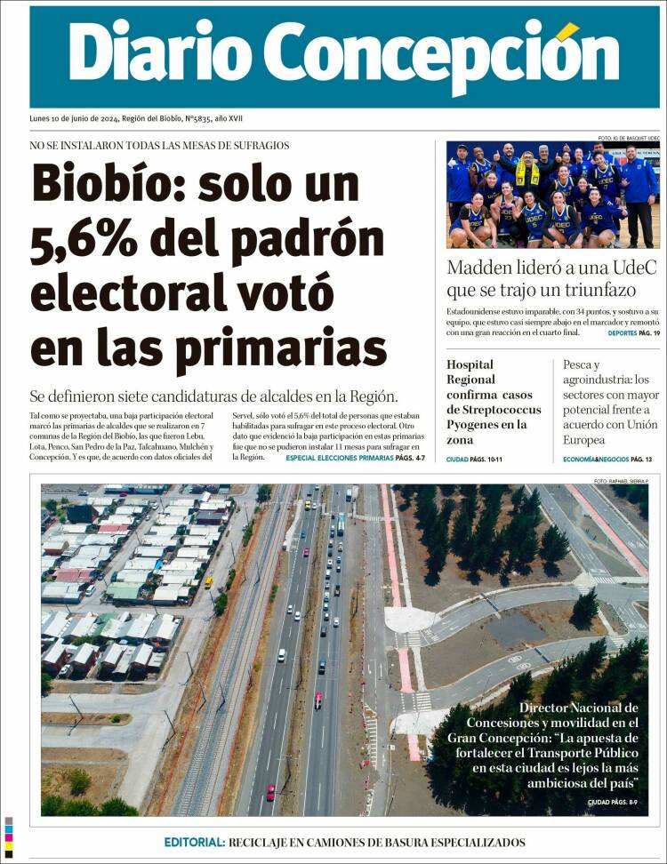 Portada de Diario de Concepción (Chile)