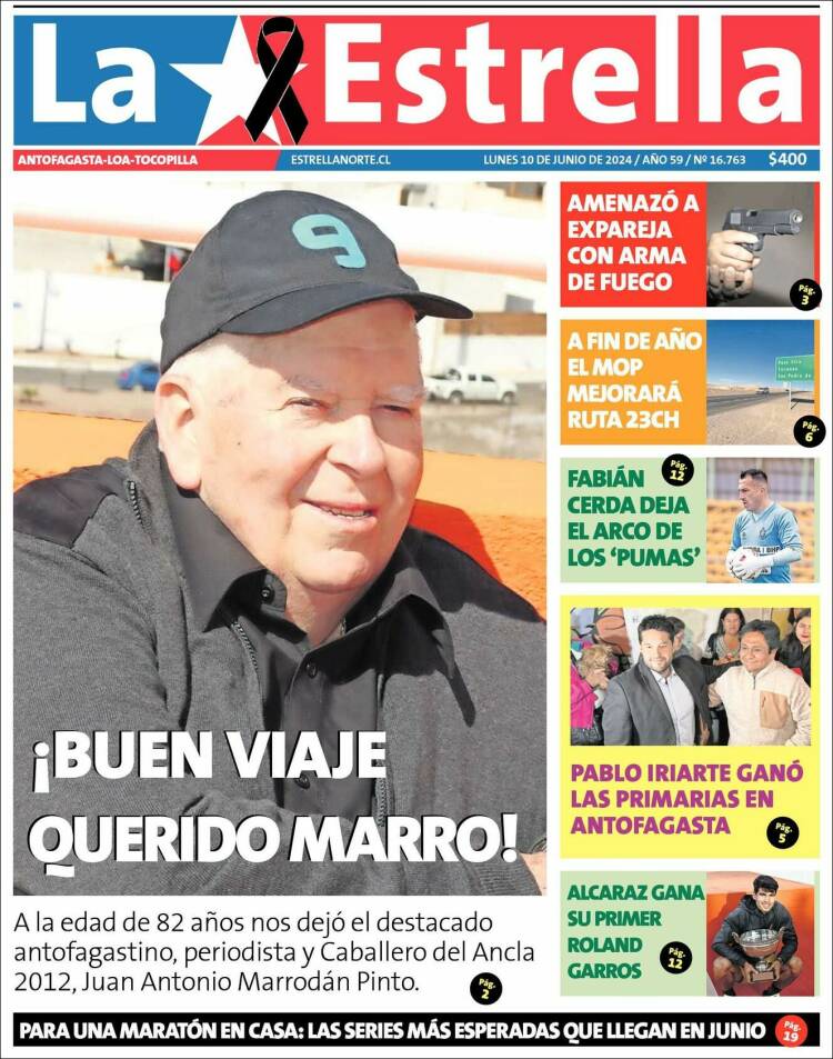 Portada de La Estrella de Loa (Chile)