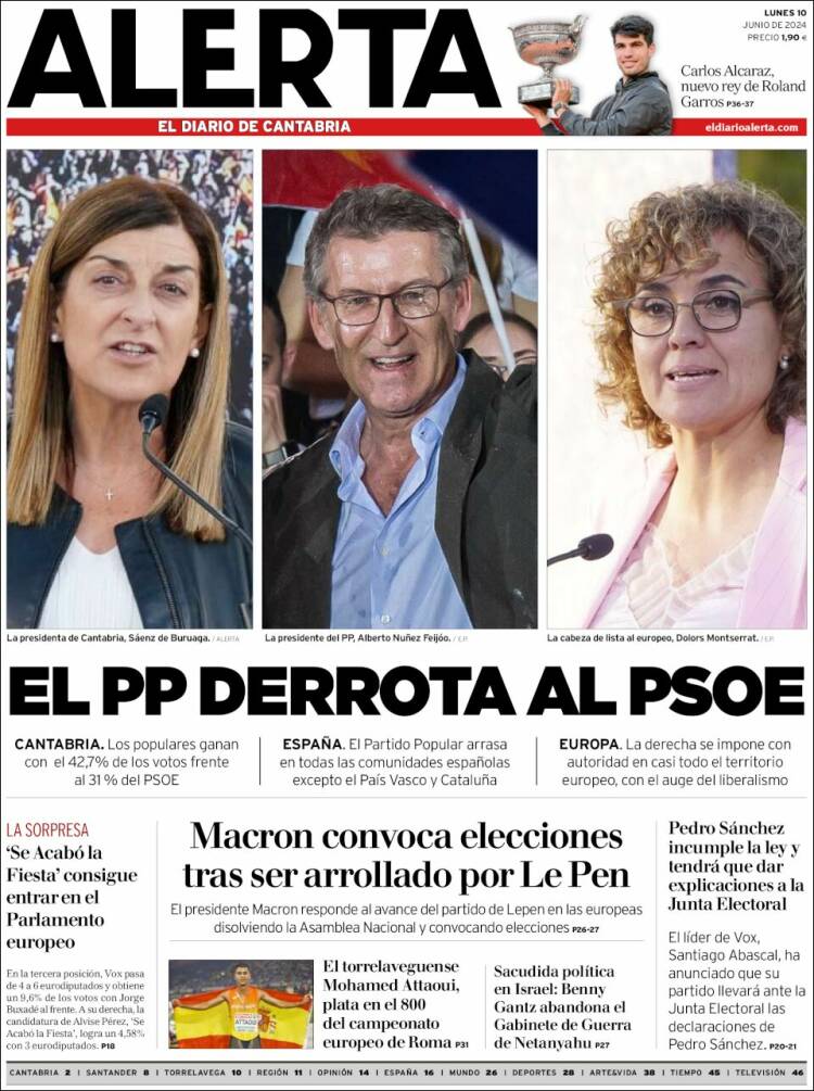 Portada de Alerta - El Diario de Cantabria (España)
