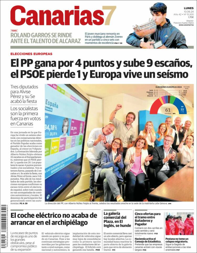 Portada de Canarias 7 (España)
