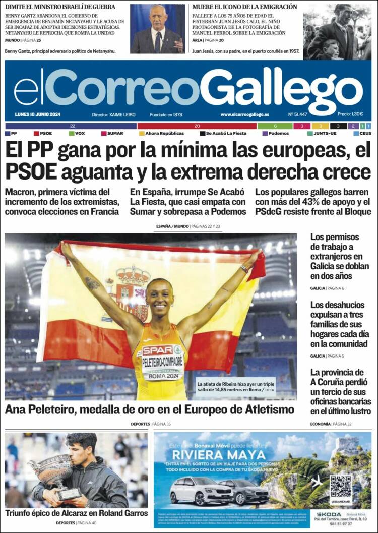 Portada de El Correo Gallego (España)