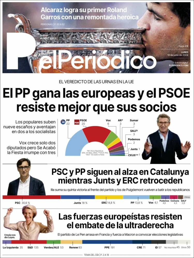 Portada de El Periódico (España)