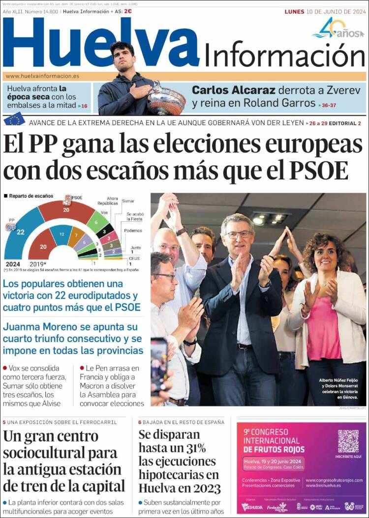 Portada de Huelva Información (España)