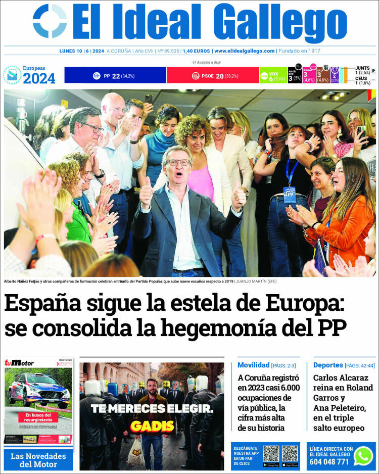 Portada de El Ideal Gallego (España)
