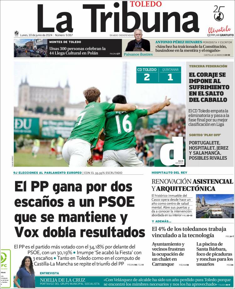 Portada de La Tribuna de Toledo (España)