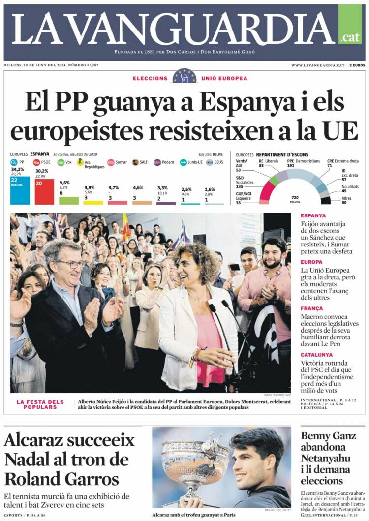 Portada de La Vanguardia (España)