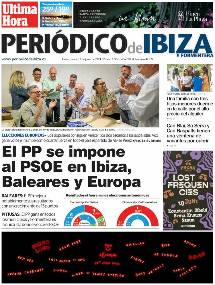 Portada de Periódico de Ibiza (España)