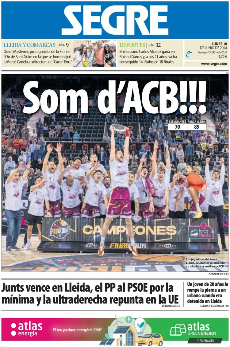 Portada de Segre  (España)