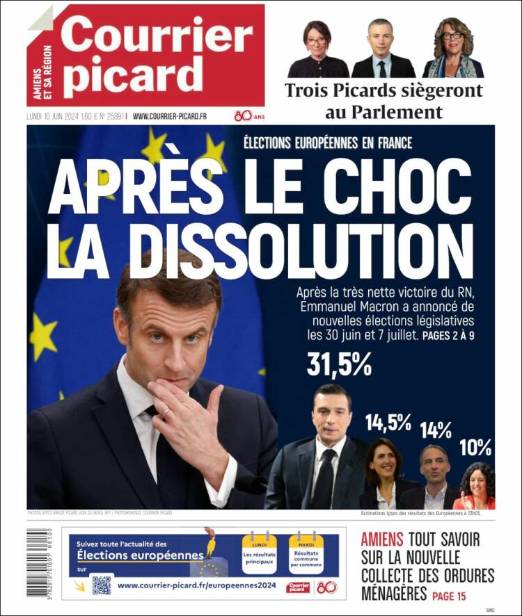 Portada de Courrier Picard (Francia)