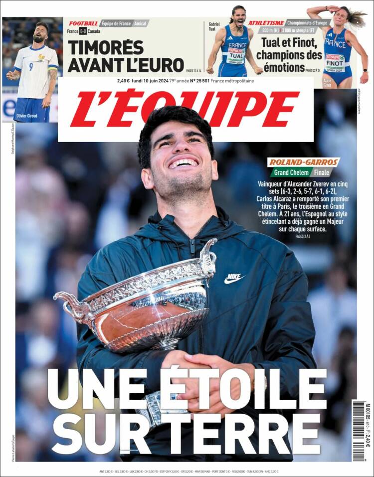 Portada de L'Equipe (Francia)