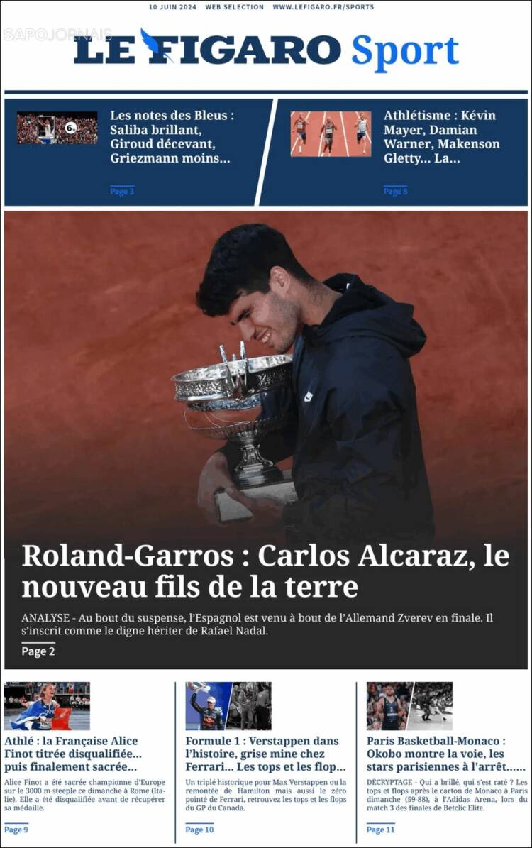 Portada de Le Figaro Sport (Francia)