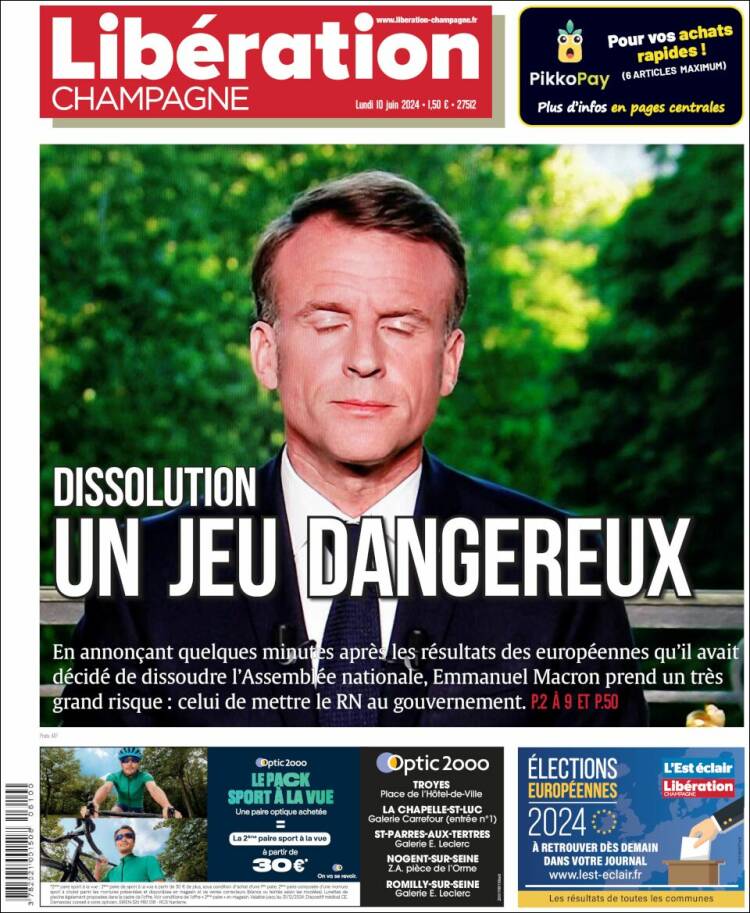 Portada de Libération Champagne (Francia)